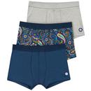 Pretty Green Marriot Paisley 3 Pack Boxer Shorts in Blue G23Q3MUACC433