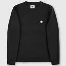 Pretty Green Mod Merino Blend Crew Neck Jumper in Black G25Q3MUKNT105 Main Photo