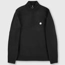 Pretty Green Mod Merino Blend Quarter Zip Jumper in Black Main Photo