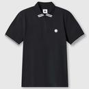 Pretty Green Mountfield Zip Polo Top in Black G24Q3MUPOL409