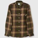 Pretty Green Oldham Men's Mod Poplin Check Shirt in Khaki Main Photo