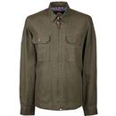 PRETTY GREEN Zip Through Button Pocket Overshirt K