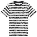 Pretty Green Retro Mod Paisley Stripe T-shirt in Black and White