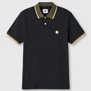 Pennington Contrast Collar Polo Shirt in Black by Pretty Green G24Q3MUPOL401