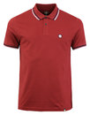 PRETTY GREEN Mens Mod Tipped Pique Polo in Red