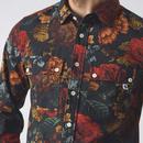 Prestleigh Pretty Green Cotton Poplin Floral Shirt