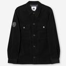 Pretty Green Reed Jumbo Cord Overshirt in Black G24Q3MUOUT326