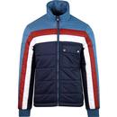 PRETTY GREEN Reversible Quilted Panel Jacket BLUE