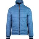 PRETTY GREEN Reversible Quilted Panel Jacket BLUE