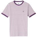 PRETTY GREEN Ribera Retro Stripes T-Shirt - Purple