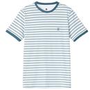 PRETTY GREEN Ribera Retro Stripes T-Shirt - Teal