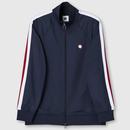 Pretty Green Tilby Taped Sleeve Tricot Track Jacket in Navy G24Q3MUTRA414