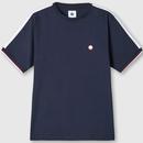 Tilby Taped Sleeve Retro T-shirt in Navy by Pretty Green G24Q3MUJER417