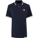 PRETTY GREEN Like Minded Tipped Pique Polo Shirt in Navy