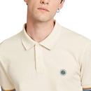 PRETTY GREEN Tipped Sleeve Pique Polo Shirt ECRU