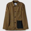 Pretty Green Whitworth Retro Check Overshirt in Black and Mustard Main Photo