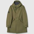 Pretty Green Wonderwall Garment Wash Parka Jacket in Khaki C24Q3MUOUT291