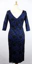 PRETTY DRESS Burbank 50s Royal & Lace Pencil Dress