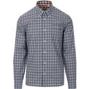 PRETTY GREEN Vintage Gingham Check Shirt In Navy