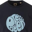 PRETTY GREEN Retro Classic Chest Logo T-Shirt NAVY
