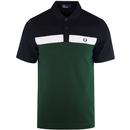 FRED PERRY Mod Contrast Panel Pique Polo Shirt IVY
