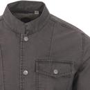 PRETTY GREEN Mod Cotton Collarless Shirt Jacket G