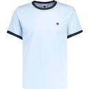 pretty green mens eclipse retro mod ringer neck tshirt light blue