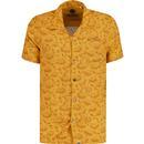 pretty green mens elvis dandelion pattern short sleeve resort shirt yellow