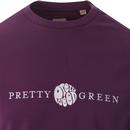 PRETTY GREEN Retro Embroidered Logo Tee (Purple)