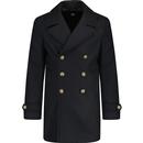 pretty green mens fleetwood double breasted overcoat black