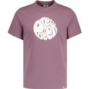 Pretty Green Mens Gillespie Retro Signature Logo Crew Neck T-shirt in Purple