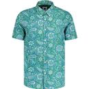 pretty green mens retro itchycoo paisley print short sleeve resort shirt green
