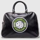 Pretty Green Live Forever Holdall Weekend Bag in Black PU G24Q4MUACC020