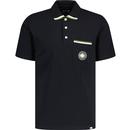 Pretty Green Mens Live Forever Mod Pocket Polo Shirt in Black