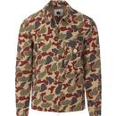 pretty green mens miles abstract camo print chest pocket zip through jacket stone