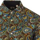 PRETTY GREEN Mod Psychedelic Paisley Cord Shirt