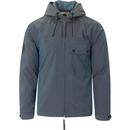 pretty green mens ridley short nylon hooded zip parka jacket blue