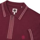 PRETTY GREEN Mod Zip Neck Tipped Knitted Polo Bu