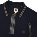 PRETTY GREEN Mod Zip Neck Tipped Knitted Polo N