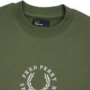 FRED PERRY Mens Retro Crew Neck Branded Sweatshirt