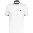 pretty green mens tilby zip neck cycling top white