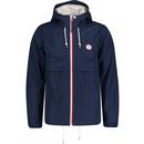 pretty green mens tilby two tone zip technical lightweight hooded jacket navy