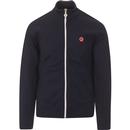 pretty green mens tilby plain coloured contrast zip track top navy