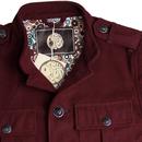 Wool Lennon PRETTY GREEN Mod Military Jacket (Bu)