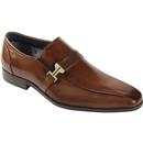 paolo vandini mens elon buckle leather loafers tan