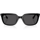 Ray-Ban Square Lens Low Bridge Sunglasses in Black with Dark Grey lens RB4439D 901/87