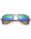 Rainbow Aviator RAY-BAN Retro 70s Sunglasses Green