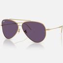 Ray-Ban Reverse Aviator Sunglasses in Gold with Violet Lens RBR0101S 001/1A 59-11
