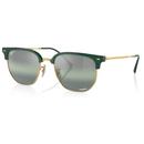 Ray-Ban Clubmaster Retro Browline Frame Chromance Polar Green Mirror Lens Sunglasses in Green