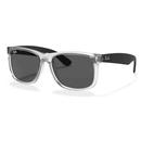 Ray-Ban RB4165 Justin Retro 70s Two Tone Wayfarers in Rubber Transparent with Dark Grey Lens